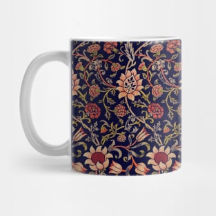 William Morris Evenlode Textile Pattern on Blue Mug